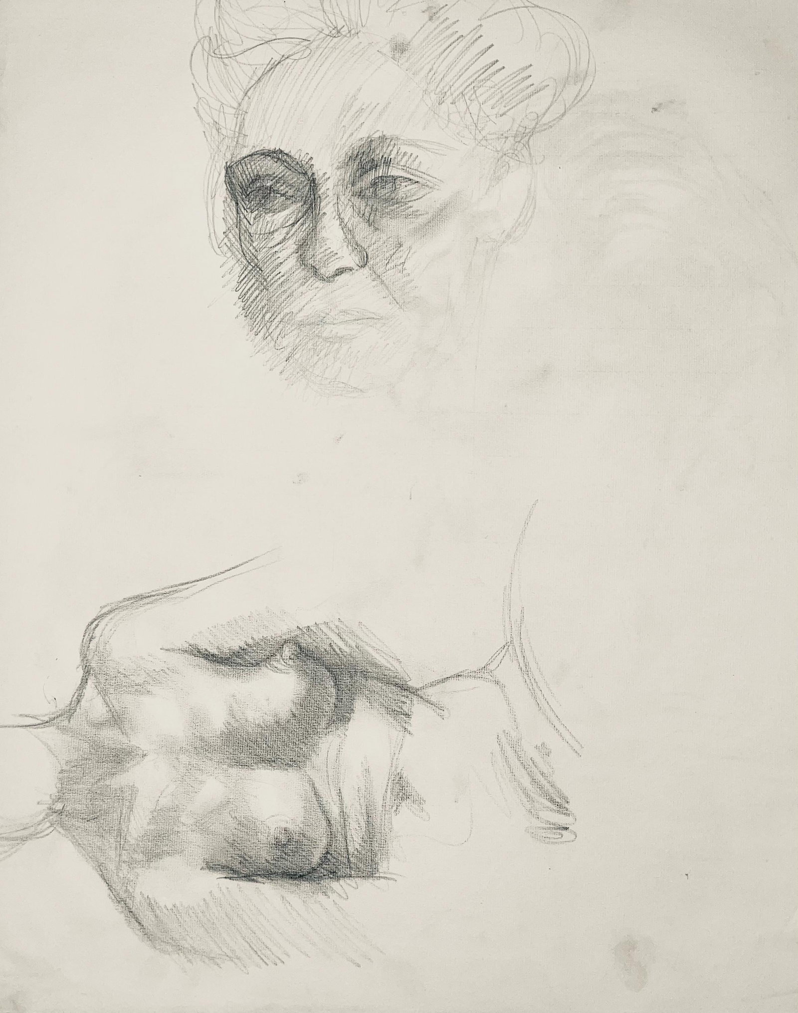 Ian Hornak, Renaissance Female Nude Figure Study, 1963, Original Drawing: Graphite on velin paper, circa 1963. Paper Size: 23 x 18 inches. Good condition, consistent with age. Inscription: Unsigned, Estate stamped, verso. Provenance: Estate of Ian Hornak, East Hampton. Note
