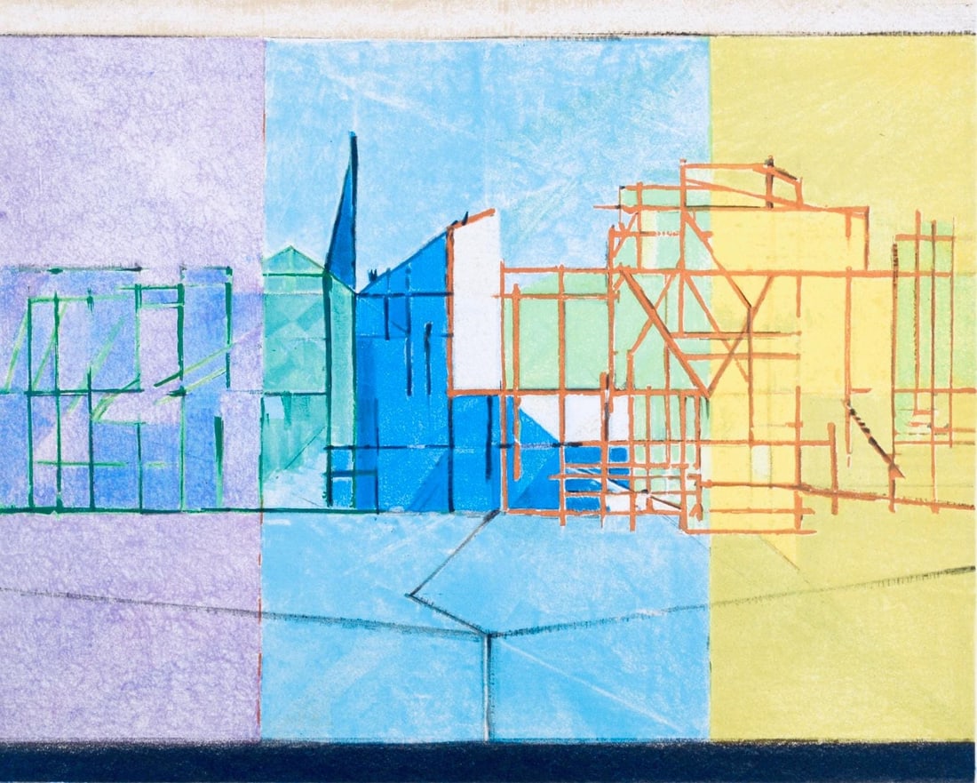 Jacques Villon, Composition (Ginestet/Pouillon 65-72), Jacques Villon, Huit lithographies, Limited (1 of 4)