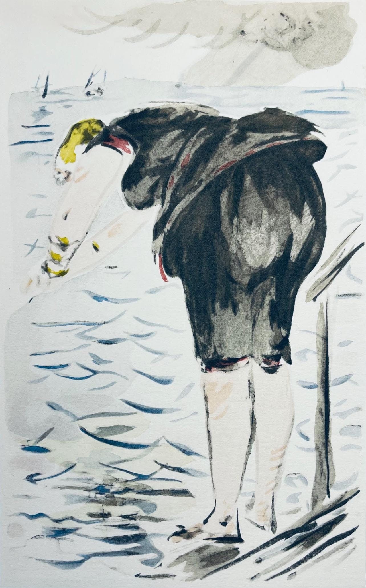 Edouard Manet, Composition, Edouard Manet, Letters with Aquarelles, Limited Edition Lithograph (1 of 4)