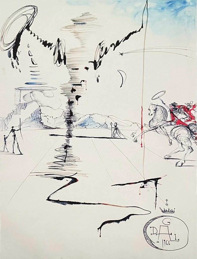 Salvador Dali, Don Quichotte sur un paysage infini, Signed, Limited Edition Archival Pigment Print (1 of 4)