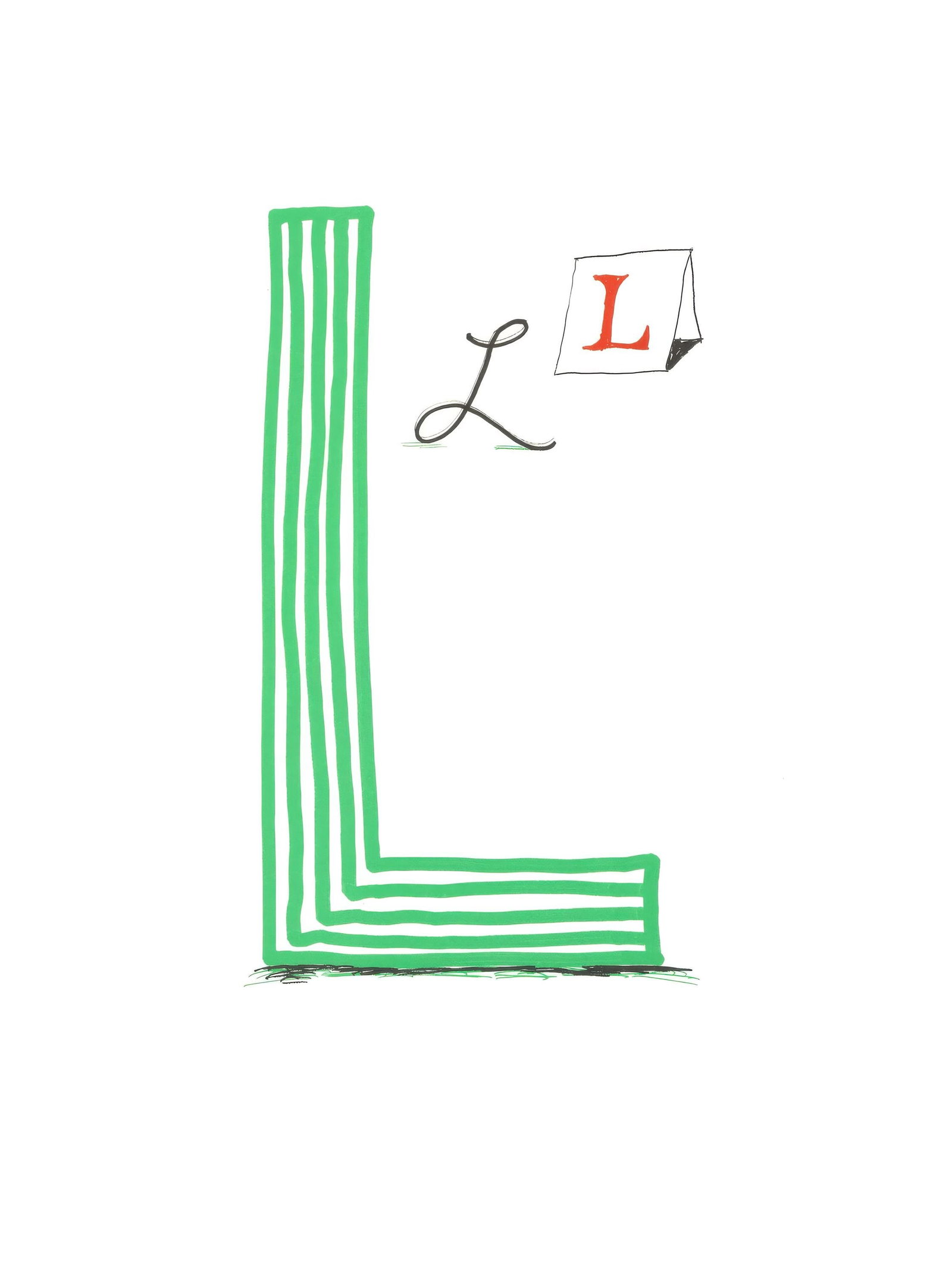 David Hockney, Letter L, from Hockney's Alphabet, Limited Edition Lithograph, 1991 (1 of 4)