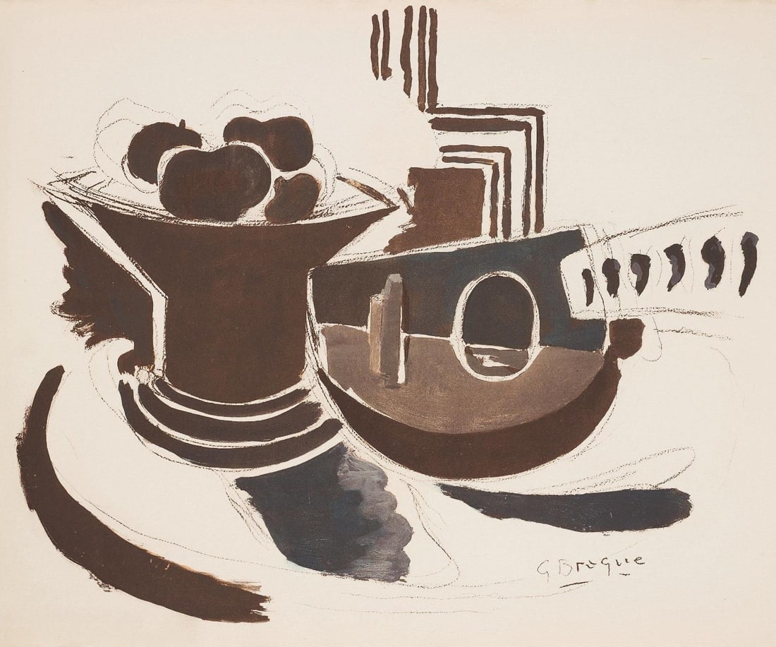 Georges Braque, Composition, Braque Espaces, 13 Dessins, Lavis, Aquarelles, Limited Edition (1 of 4)