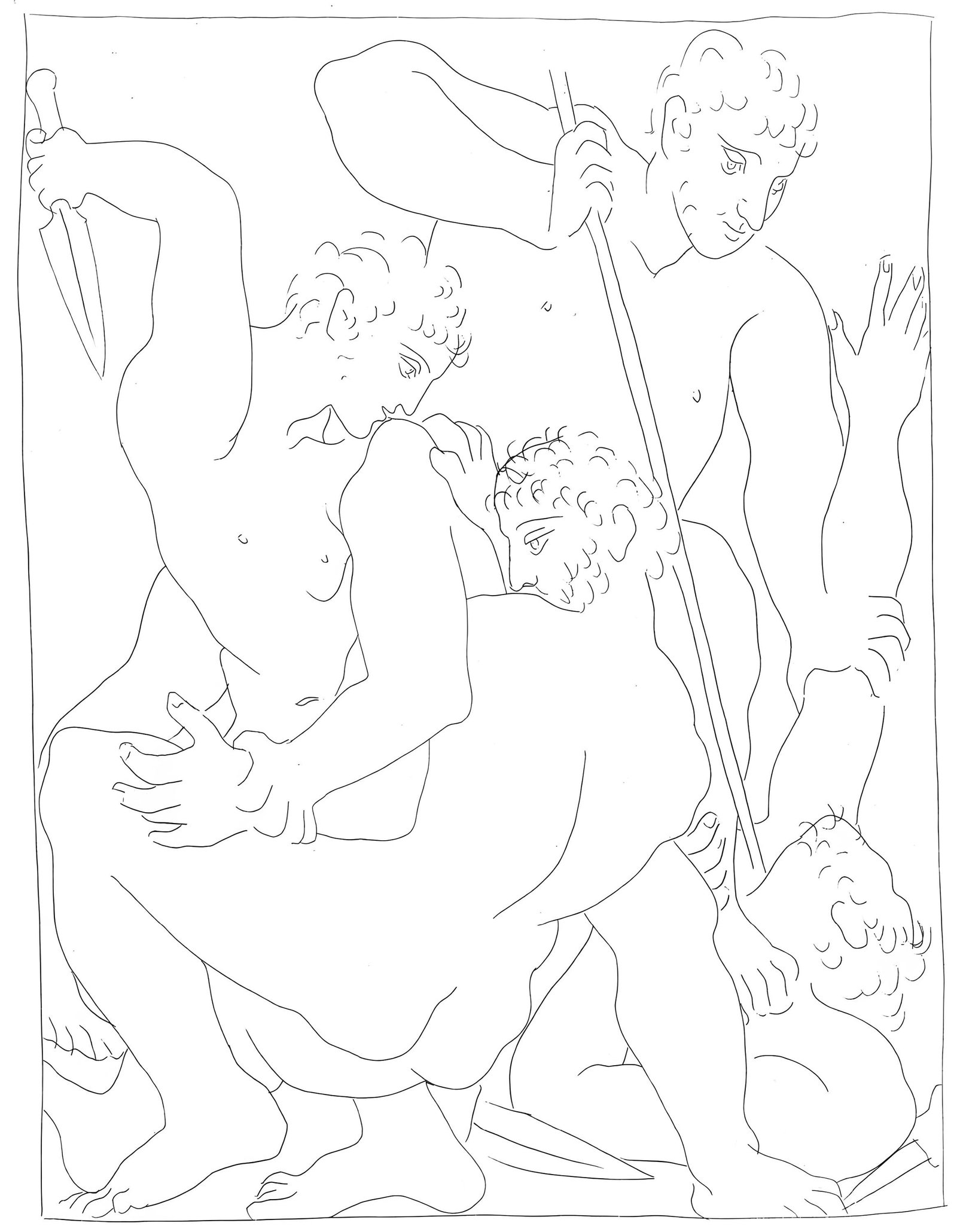 Pablo Picasso, Combat pour Andromede entre Persee et Phinee, Les Metamorphoses, Limited Edition: Lithograph on velin papier Verge fin blanc des papeteries de Bellerive paper. Paper size: 11.02 x 8.66 inches. Inscription: Unsigned and unnumbered, as issued. Condition: Very good/excellent,
