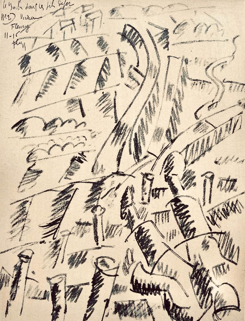 Fernand Leger, Leger, Le Boche dans les fils de fer, Dessins de Guerre, Limited Edition Lithograph: Lithograph, stencil on velin paper. Paper Size: 10 x 7.75 inches. Inscription: Signed in the plate and unnumbered, as issued. Condition: Very good/excellent, consistent with age. Notes: From the folio