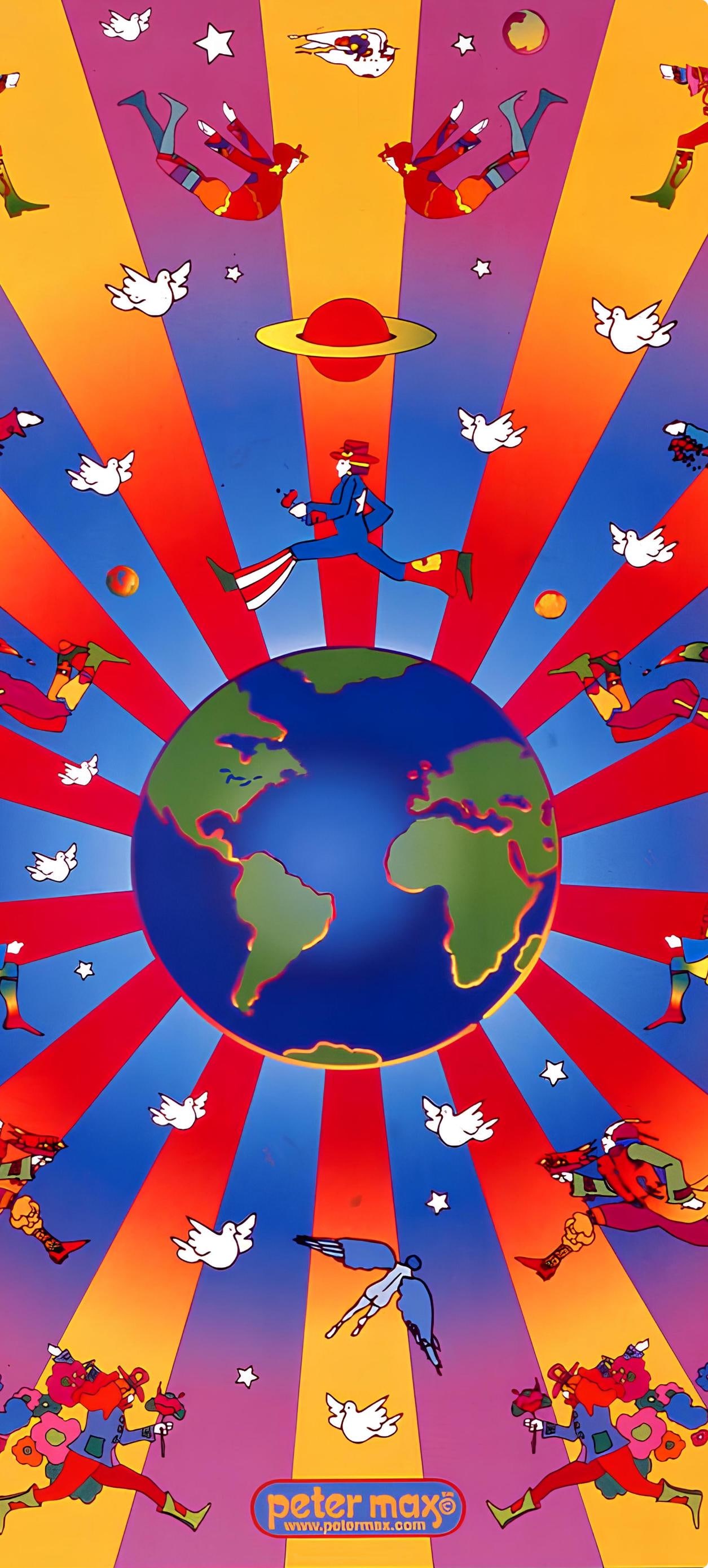 Peter Max, Earth Day, 2000, Hand Signed, Official Edition Offset Lithograph - 3