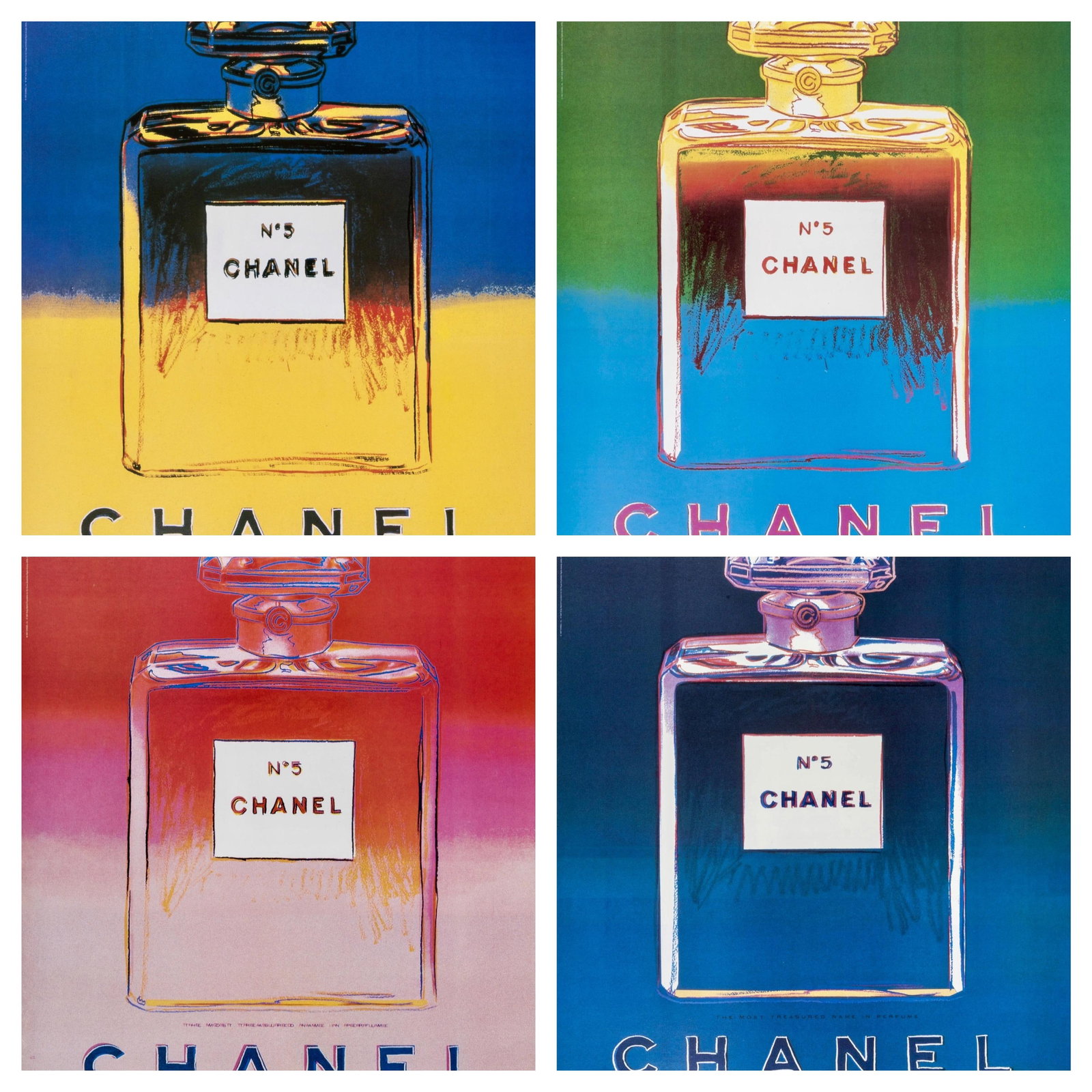 Andy Warhol, Chanel No. 5, Suite of Four, Official Edition Chanel Ltd. Advertising Campaign (1 of 4)