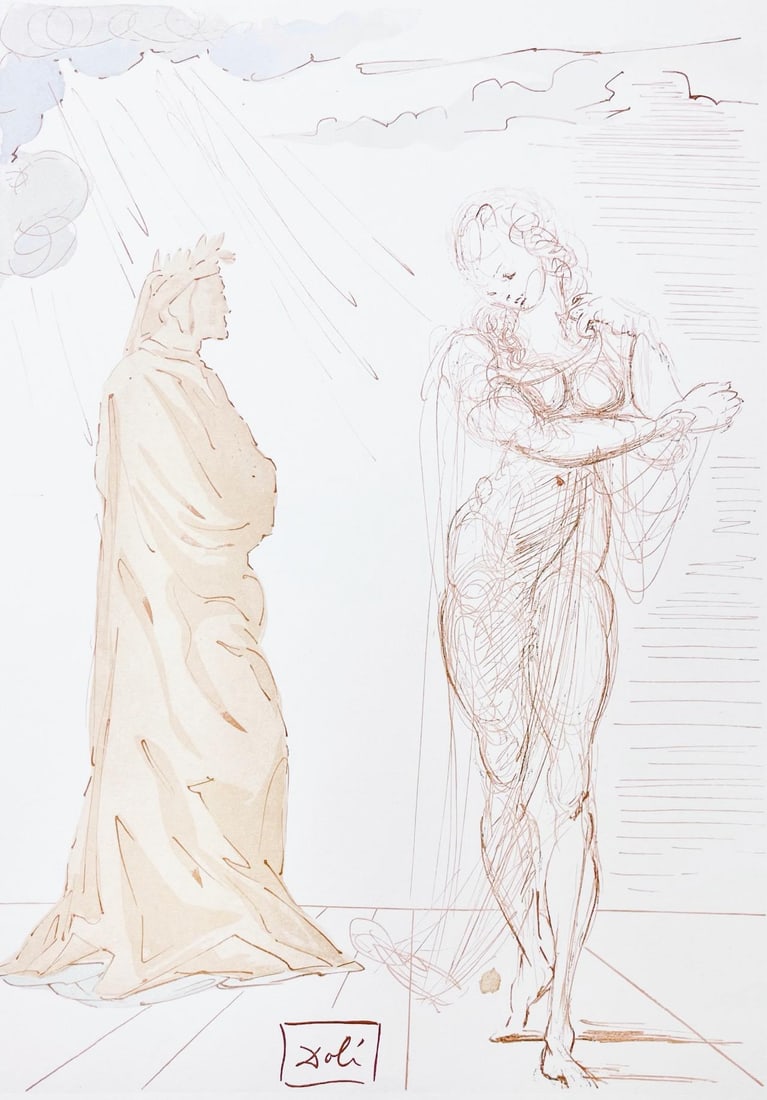 Salvador Dali, Holle II (Michler/Lopsinger 1039-1138; Field 189-200), Die Gottliche Komodie, Signed,: Woodcut in colors on velin de Rives BFK paper, mounted on velin d'Arches support, as issued. Paper size: 13 x 10.375 inches. Inscription: Signed in the block, and unnumbered, as issued. Catalogue rais