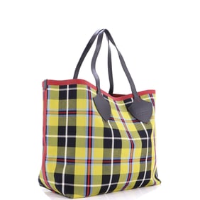 Burberry Reversible Giant Tote Tartan Cotton XL