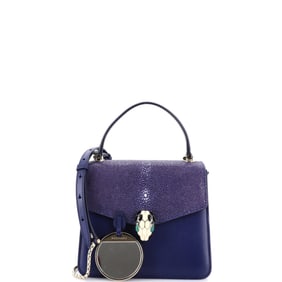 Bvlgari Serpenti Forever Top Handle Bag Leather and Stingray Small