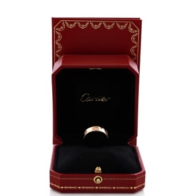 Cartier Love 3 Diamonds Band Ring 18K Rose Gold with Diamonds