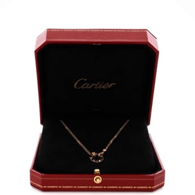 Cartier 2 Diamonds Love Pendant Necklace 18K Rose Gold and Diamonds