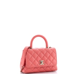 Chanel Coco Top Handle Bag Quilted Caviar Extra Mini