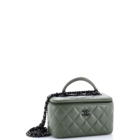 Chanel Trendy CC Top Handle Vanity Case with Chain Quilted Lambskin Small