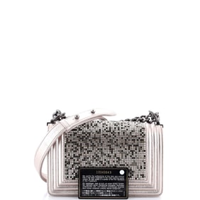 Chanel Boy Flap Bag Strass Embellished Leather Small