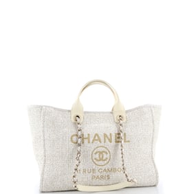 Chanel Deauville Tote Raffia with Glitter Detail Medium