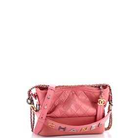 Chanel Gabrielle Hobo with Logo Handle Quilted Aged Calfskin Medium