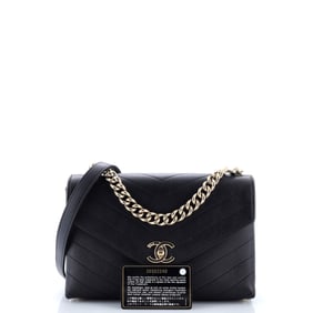 Chanel Coco Chevron Flap Bag Stitched Calfskin Small