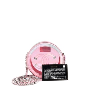 Chanel Filigree Round Clutch with Chain PVC with Lambskin Mini