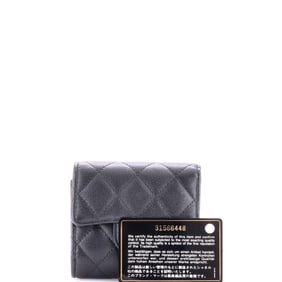 Chanel Trifold Flap Wallet Quilted Lambskin Small