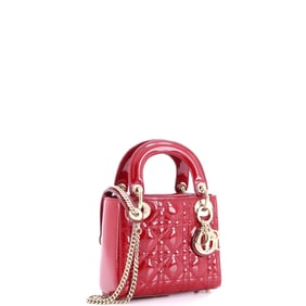 Christian Dior Lady Dior Chain Bag Cannage Quilt Patent Mini