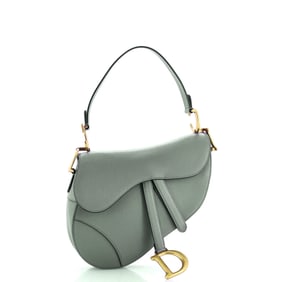 Christian Dior Saddle Handbag Leather Medium
