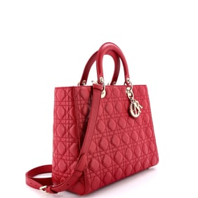 Christian Dior Lady Dior Bag Cannage Quilt Lambskin Large