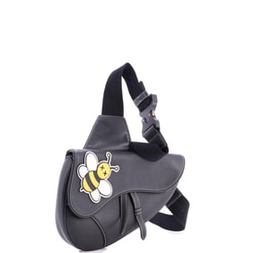 Christian Dior KAWS Saddle Crossbody Bag Leather with Applique