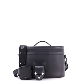 Christian Dior Homme Convertible Top Handle Dog Vanity Bag Leather