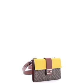 Fendi Baguette Convertible Pouch Canvas with Zucca Coated Canvas