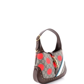 Gucci Jackie 1961 Hobo Studded Printed GG Coated Canvas Small