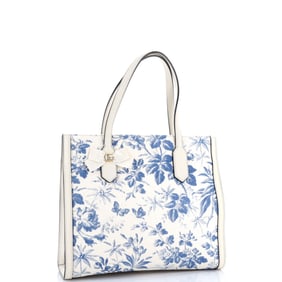 Gucci GG Ribbon Tote Coated Printed Canvas Medium