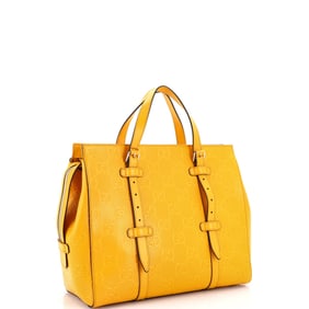 Gucci Tote Bag GG Embossed Perforated Leather