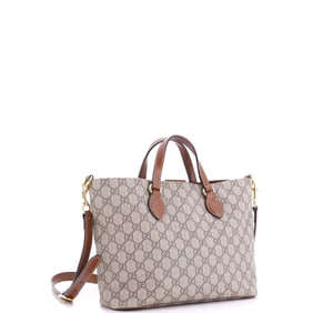 Gucci Convertible Soft Tote GG Coated Canvas with Leather Small