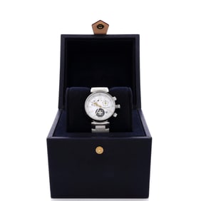 Louis Vuitton Tambour Lovely Cup Chronograph Quartz Watch Stainless Steel and Rubber 34