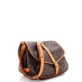 Louis Vuitton Saumur Handbag Monogram Canvas 35