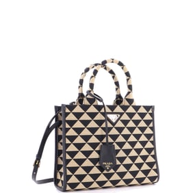 Prada Symbole Shopper Tote Jacquard Small