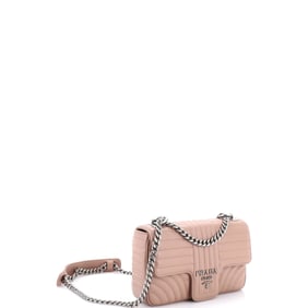 Prada Chain Flap Shoulder Bag Diagramme Quilted Leather Medium