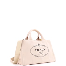 Prada Canapa Convertible Tote Canvas Large
