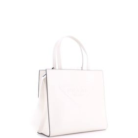 Prada Logo Drill Tote Leather Small