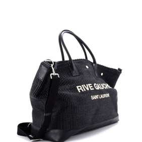 Saint Laurent Rive Gauche Shopper Tote Raffia Large