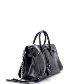 Saint Laurent Sac de Jour Souple Zip Tote Crinkled Glazed Leather Baby