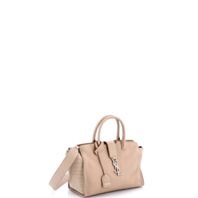 Saint Laurent Monogram Cabas Downtown Leather with Crocodile Embossed Leather Baby