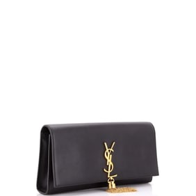 Saint Laurent Classic Monogram Tassel Clutch Leather Long