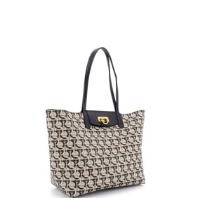 Salvatore Ferragamo Gancini Travel Tote Gancini Jacquard Medium