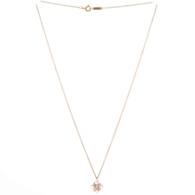 Tiffany & Co. Schlumberger Lynn Pendant Necklace 18K Rose Gold and Platinum with Diamonds