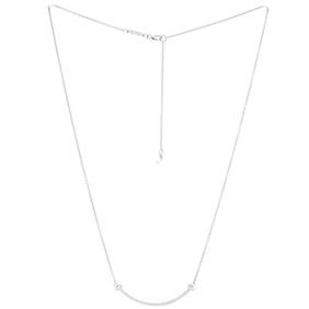 Tiffany & Co. T Smile Pendant Necklace 18K White Gold Small