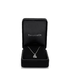 Tiffany & Co. Ampersand Pendant Necklace 18K White Gold with Diamonds