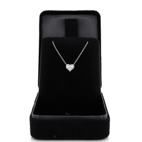 Tiffany & Co. Heart 3 Diamond Pendant Necklace Platinum with Diamonds