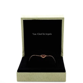 Van Cleef & Arpels Sweet Alhambra Heart Bracelet 18K Rose Gold with Carnelian