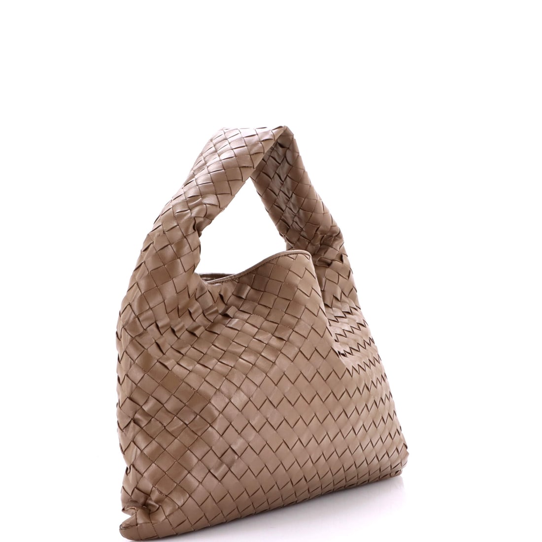 Bottega Veneta Hop Hobo Intrecciato Leather Small (Brown)